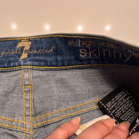 7 for all Mankind Women’s High Rise Skinny Ankle Jeans Size 26 - Picture 6 of 10